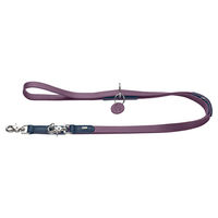 Produktbild von Hunter Hundeführleine Lemvig aus Leder lila/dunkelblau verstellbar 15/200 cm