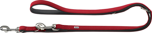 Hunter Hundeführleine Softie verstellbar aus Kunstleder in Nubukoptik rot/schwarz 200 cm – Bild 1 von 2