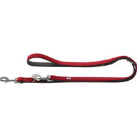 Produktbild von Hunter Hundeführleine Softie verstellbar aus Kunstleder in Nubukoptik rot/schwarz 200 cm