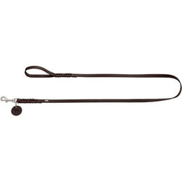 Hunter Hundeführleine Solid Education aus Leder dunkelbraun 11 mm 200 cm - 2 m – Bild 1 von 4
