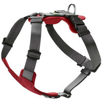 Produktbild von Hunter Hundegeschirr Aalborg Mixed aus Leder und Nylon rot/grau Größe M-L