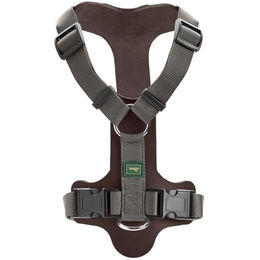 Hunter Hundegeschirr Aalborg Mixed aus Rindsleder und Nylon in Braun/Grau Größe M – Bild 1 von 4
