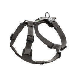 Hunter Hundegeschirr Aalborg Mixed aus Rindsleder und Nylon in Schwarz/Grau Größe M – Bild 1 von 5