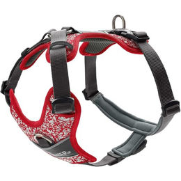 Hunter Hundegeschirr Divo Reflect Y-Geschirr Mesh Rot/Grau Größe L – Bild 1 von 7