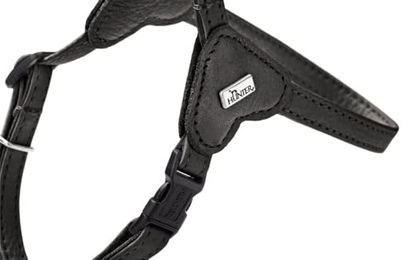 Hunter Hundegeschirr Soho Mini aus Leder für Welpen und kleine Hunde Schwarz XS – Bild 1 von 4