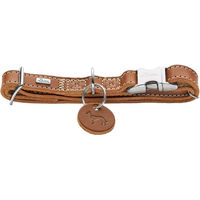 Produktbild von Hunter Hundehalsband Aalborg Alu-Strong Leder Cognac Größe M