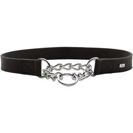 Hunter Hundehalsband Aalborg aus Leder mit Kette Schwarz Größe L 45 cm - 1 Stk. – Bild 1 von 6