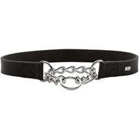 Produktbild von Hunter Hundehalsband Aalborg aus Leder mit Kette Schwarz Größe L 45 cm - 1 Stk.