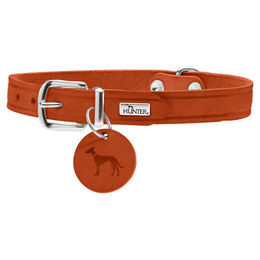 Hunter Hundehalsband Aalborg aus Leder orange Größe 37 cm Breite 1,4 cm – Bild 1 von 1