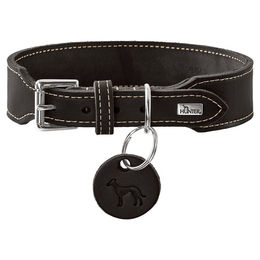 Hunter Hundehalsband Aalborg extra-breit aus Leder Schwarz XS – Bild 1 von 10