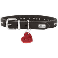 Produktbild von Hunter Hundehalsband Aalborg Hearts aus Leder Schwarz Größe XS
