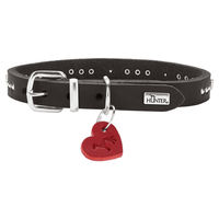 Produktbild von Hunter Hundehalsband Aalborg Hearts aus Leder schwarz Größe XS-S 37 cm