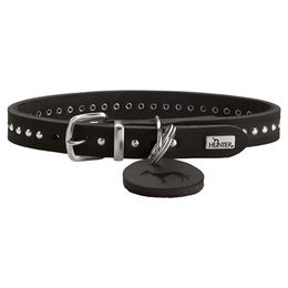Hunter Hundehalsband Aalborg Style aus Leder Schwarz XS – Bild 1 von 4