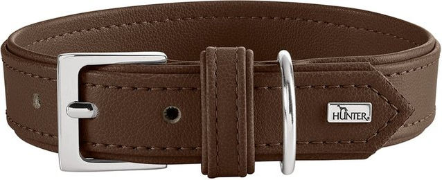 Hunter Hundehalsband Amalfi Schokobraun aus veganem Kunstleder Größe L 60 cm – Bild 1 von 4