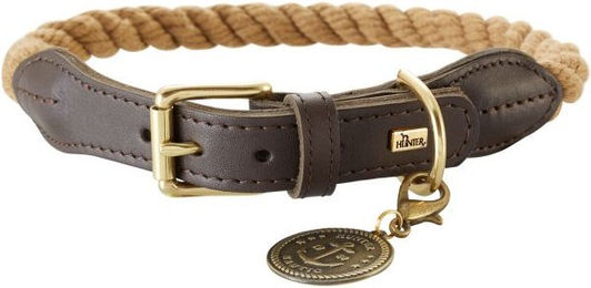 Hunter Hundehalsband aus Leder in Beige 47-55 cm – Bild 1 von 1