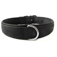Produktbild von Hunter Hundehalsband aus Leder schwarz wasserabweisend