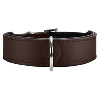 Produktbild von Hunter Hundehalsband Basic aus Kunstleder braun/schwarz wasserabweisend Größe L