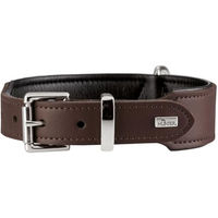 Produktbild von Hunter Hundehalsband Basic aus Leder braun/schwarz Größe L wasserabweisend