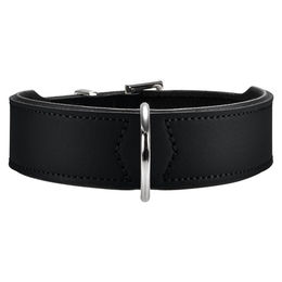 Hunter Hundehalsband Basic aus Leder schwarz Größe L – Bild 1 von 3