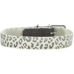 Hunter Hundehalsband Convenience Reflect Glow Weiß mit Leopard Muster XL wasserdicht aus Nylon – Bild 1 von 7