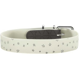 Hunter Hundehalsband Convenience Reflect Glow Weiß mit reflektierenden Sternen Größe L - 60 cm – Bild 1 von 2