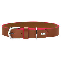 Produktbild von Hunter Hundehalsband Garda aus Leder cognac/pink Größe S 40 cm Breite 2,2 cm