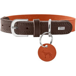 Hunter Hundehalsband Lemvig aus Leder in Orange/Braun Größe M – Bild 1 von 2