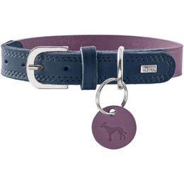 Hunter Hundehalsband Lemvig aus Leder lila/dunkelblau Größe L – Bild 1 von 4
