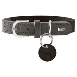 Hunter Hundehalsband Lemvig aus Leder Schwarz/Grau Größe S – Bild 1 von 4