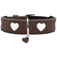 Produktbild von Hunter Hundehalsband Love aus Rindsleder braun/schwarz Größe 80 XL