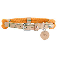 Produktbild von Hunter Hundehalsband Malia aus Leder und Tau in Apricot/Natur Größe S