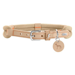 Hunter Hundehalsband Malia aus Tau und Leder Beige Natur Größe L 65 cm – Bild 1 von 4