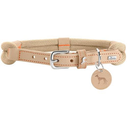 Hunter Hundehalsband Malia aus Tau und Leder beige natur Größe S-M - 50 cm – Bild 1 von 6