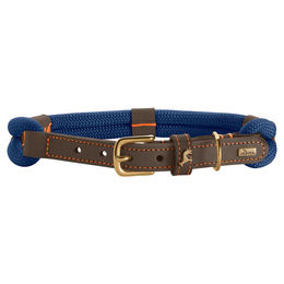 Hunter Hundehalsband Malia aus Tau und Leder dunkelblau/dunkelbraun Größe 60 – Bild 1 von 2