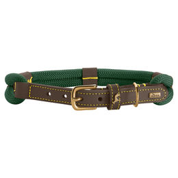 Hunter Hundehalsband Malia aus Tau und Leder dunkelgrün/dunkelbraun Größe 50 – Bild 1 von 3