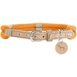 Hunter Hundehalsband Malia aus Tau und Leder in Apricot/Natur Größe M-L 60 cm – Bild 1 von 5