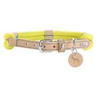Produktbild von Hunter Hundehalsband Malia aus Tau und Leder Limette/Natur Größe 50