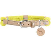 Produktbild von Hunter Hundehalsband Malia aus Tau und Leder Limette/Natur Größe L 65 cm