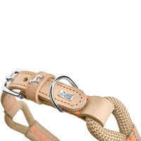 Produktbild von Hunter Hundehalsband Malia aus Tau und Leder Limette/Natur Größe M 55 cm