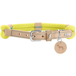 Hunter Hundehalsband Malia aus Tau und Leder Limette/Natur Größe S – Bild 1 von 4