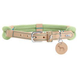Hunter Hundehalsband Malia aus Tau und Leder Mint/Natur Größe S 45 - 1 Stk. – Bild 1 von 5