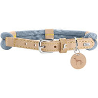 Produktbild von Hunter Hundehalsband Malia aus Tau und Leder taubenblau/natur Größe 65 cm