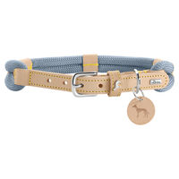Produktbild von Hunter Hundehalsband Malia aus Tau und Leder taubenblau/natur Größe S (40) - 1 Stk.