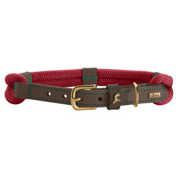 Hunter Hundehalsband Malia aus Tau und Leder weinrot/dunkelbraun Größe 45 – Bild 1 von 3