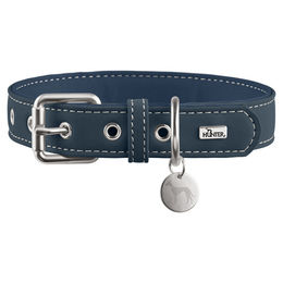 Produktbild von Hunter Hundehalsband Malibu dunkelblau aus Kunstleder Größe S-M