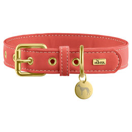 Hunter Hundehalsband Malibu Koralle aus Kunstleder Größe S 40 cm – Bild 1 von 5