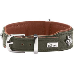 Hunter Hundehalsband München Leder Grün/Braun Größe S 42 cm - 1 Stk. – Bild 1 von 4