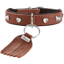 Hunter Hundehalsband München Mini aus Leder für Welpen und kleine Hunde in Braun und Schwarz Größe S – Bild 1 von 10