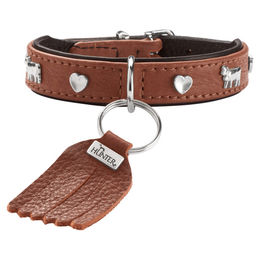 Hunter Hundehalsband München Mini Leder Braun Schwarz für Welpen und kleine Hunde Größe XS – Bild 1 von 6