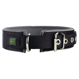 Hunter Hundehalsband Neopren Reflect Nylon wasserabweisend reflektierend schwarz grau M-L – Bild 1 von 3
